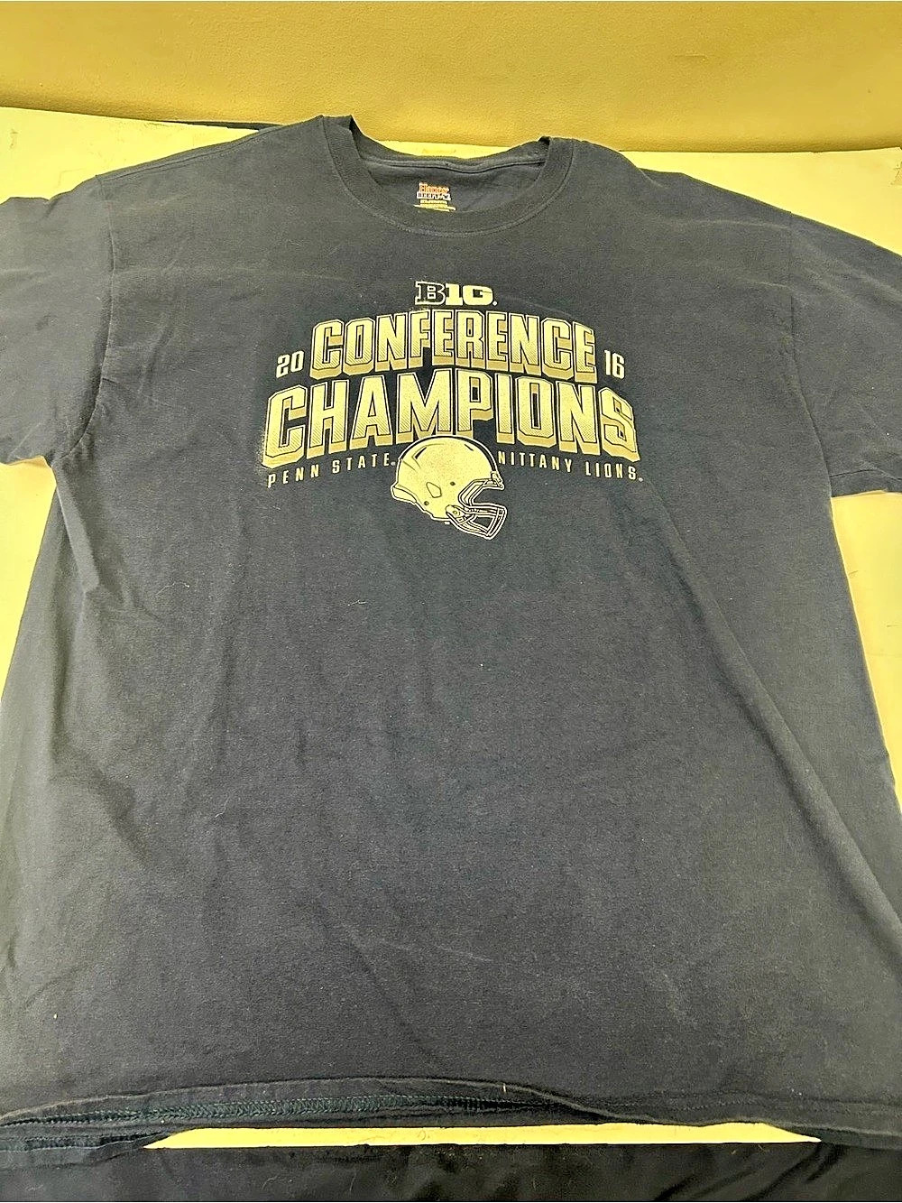 Hanes Beefy-T Penn State 2016 Big Ten champs Graphic Tee 2XL Blue